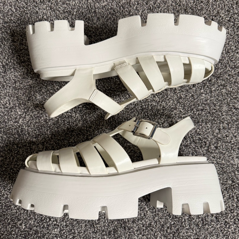 Steve Madden Monti Platform Fisherman Sandal white size 7.5 - Picture 2 of 8